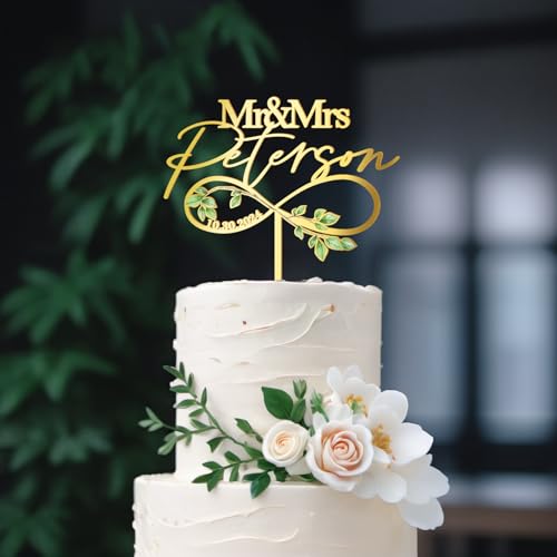 Party to Be Cake Topper Personalisierte UV-gedruckte Hochzeitstorte Hochzeit personalisiert mit Nachname Datum Topper Jubiläum Kuchen Dekoration Party Dekoration Topper von Party to Be