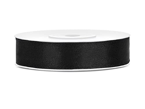 25m Satinband Satin Geschenkband schwarz 12mm breit 25m Satinband Satin Geschenkband schwarz 12mm breit von PartyDeco