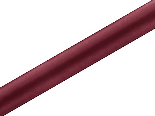 9m lang /36cm breit Satinstoff Tischläufer Dekostoff Dekoration - bordeaux (Bordeaux) von PartyDeco