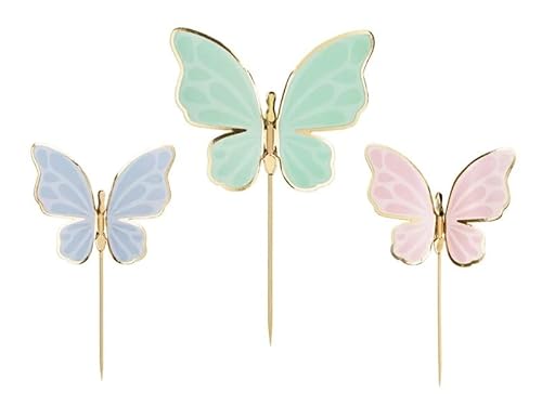 Cake Topper Schmetterlinge blau grün pink Cake Topper Cupcake Topper von PartyDeco