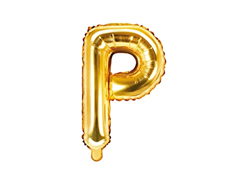 PartyDeco Folienballon Buchstabe "P" Gold-Geburtstag Hochzeit Jahrestag Folienballon Buchstabe "P"- Gold Größe ca. 35 cm Geburtstag Hochzeit Verlobung Silvesterparty Folienballon Hel Deko Geburtstag von PartyDeco