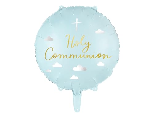 Folienballon Holy Communion 35cm - Ballon für Helium oder Luft - Luftballon als Kommunion Geschenk - Folienluftballon mit Schrift und Motiv - Kommunionsgeschenk Mädchen Junge - Hellblau Folienballon Holy Communion 35cm - Ballon für Helium oder Luft - Luftballon als Kommunion Geschenk - Folienluftballon mit Schrift und Motiv - Kommunionsgeschenk Mädchen Junge - Hellblau von PartyDeco