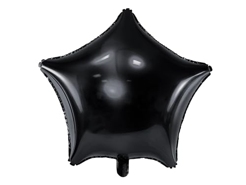 Folienballon Stern 40cm - Ballon für Helium oder Luft - Luftballon für Babyparty Geburtstag Hochzeit - Folienluftballon als Geburtstagsdeko Partydeko Hochzeitsdeko - Schwarz von PartyDeco