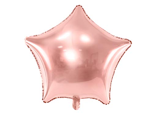 PartyDeco Folienballon Stern Geburtstag Folienballon Stern in Roségold - Roségold Höhe ca. 48 cm Geburtstag Silvester Hochzeit Folienballon Hel Hel Dekoration Partydekoration von PartyDeco