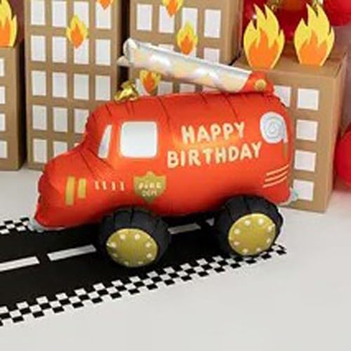 Großer Feuerwehrauto Happy Birthday Folienballon Kindergeburtstag Party Dekoration Feuerwehrmann Party Ballon Geschenk Feuerwehrmann Geschenk von PartyDeco