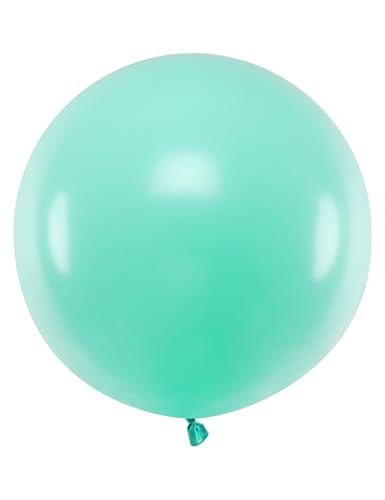 Grosser Luftballon rund Partydeko hellblau 60 cm - Grün von PartyDeco