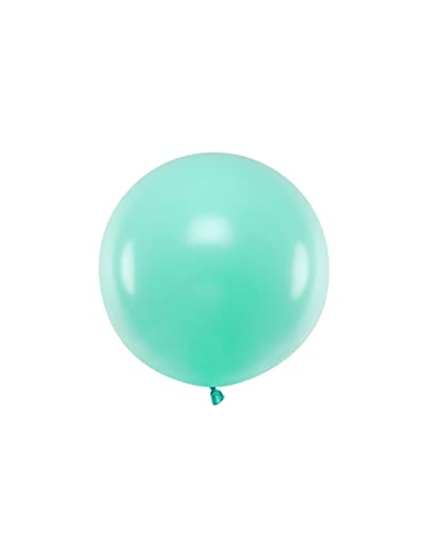 Grosser Luftballon rund Partydeko hellblau 60 cm - Grün von PartyDeco