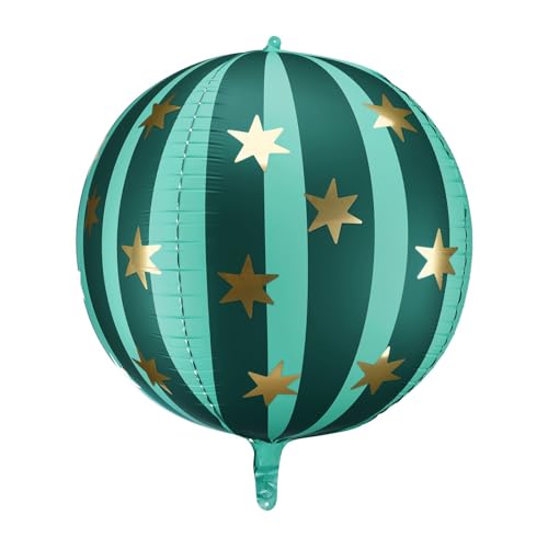 Großer grüner Folienballon mit Sternen - 50,8 cm Partydekoration - Luft oder Helium aufblasbarer grüner Partyballon - Zirkus Funfair Party Dekoration von PartyDeco