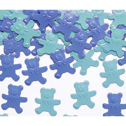 Konfetti Teddybär 18x19mm 15g - Bärchen Deko für Baby oder Kindergeburtstag - Babyparty Tischdeko Junge - Tischkonfetti Streudeko - Confetti - Blau Türkis von PartyDeco