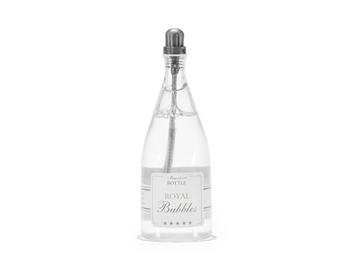 Party Deco, Seifenblasen Hochzeit Set Hochzeitsdeko - Champagnerflasche - Wedding Bubbles mit Füllung für Hochzeit Verlobung Geburtstag Gastgeschenke Dekoration - Farblos, Transparent von PartyDeco