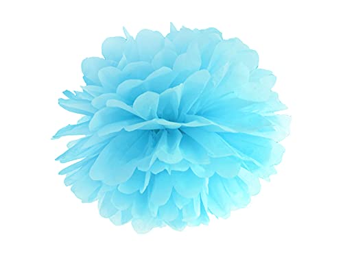 Party Deco Pink 25 cm Ø, Pompom Hellblau 25cm, Himmelblau von PartyDeco