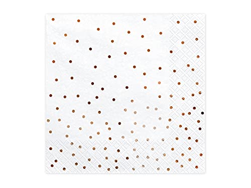 PartyDeco Dots Servietten weiß 33x33cm 20 Stk. Geburtstag Hochzeit Taufe Kommunion Party Familientreffen von PartyDeco