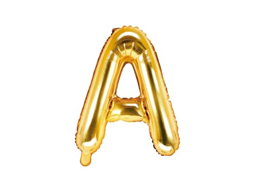 PartyDeco Folienballon Buchstabe "A" Gold-Geburtstag Hochzeit Jahrestag Folienballon Buchstabe "A"- Gold Größe ca. 35 cm Geburtstag Hochzeit Verlobung Silvesterparty Folienballon Hel Deko Geburtstag von PartyDeco