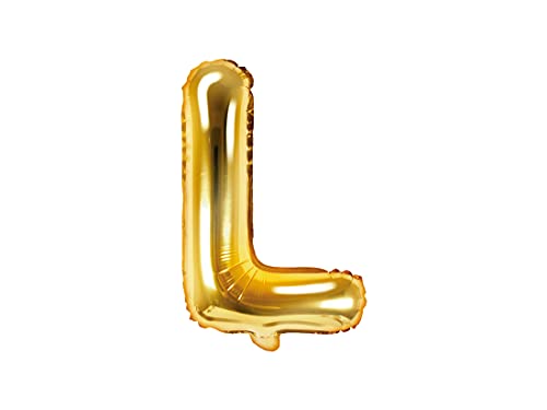 PartyDeco Folienballon Buchstabe "L" Gold-Geburtstag Hochzeit Jahrestag Folienballon Buchstabe "L"- Gold Größe ca. 35 cm Geburtstag Hochzeit Verlobung Silvesterparty Folienballon Hel Deko Geburtstag von PartyDeco