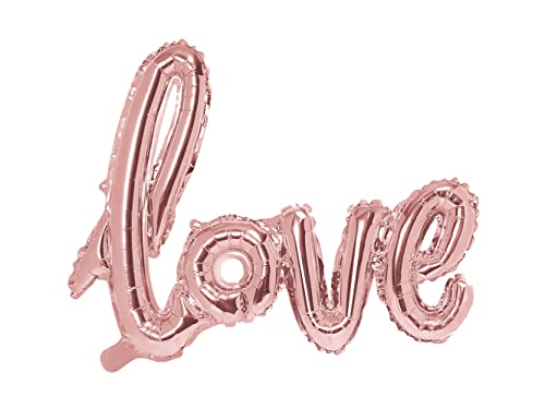 PartyDeco Folienballon Love 73x59cm für Helium Luftballon Schriftzug Hochzeit Liebe Rosegold von PartyDeco