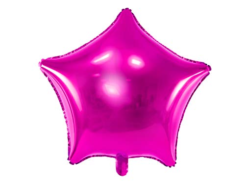 PartyDeco Folienballon Stern Geburtstag - Dunkelrosa Höhe ca. 48 cm Geburtstag Silvester Party Hochzeit Hochzeit Folienballon Hel Hel Dekoration von PartyDeco