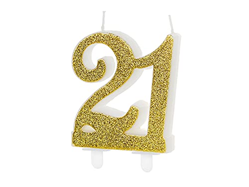 PartyDeco Geburtstag Kerze Nummer 21 gold 7.5cm Geburtstag Feiern Party Familientreffen Paraffin PartyDeco Geburtstag Kerze Nummer 21 gold 7.5cm Geburtstag Feiern Party Familientreffen Paraffin von PartyDeco