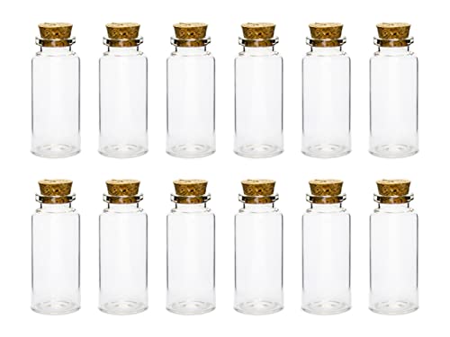 Fläschchen mit Korken 35ml 3x7cm 12er Set Glasflaschen Gewürzgläser Hochzeit Gastgeschenke klar von PartyDeco