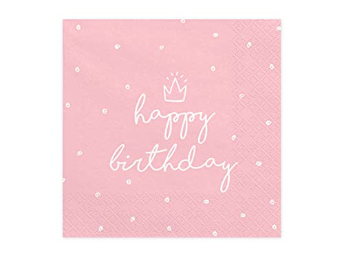 PartyDeco Happy Birthday Servietten 33x33cm 20 Stk. Geburtstag von PartyDeco