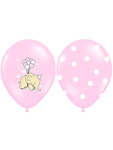 6 Ballons 30 cm Elefant rosa Baby Babyparty Geburt von PartyDeco