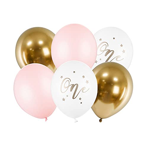 PartyDeco Luftballons Set 30cm One Ein Pastell rein weiß 50 Stk. Geburtstags-Party Dekoration Jubiläum Ballons Geburtstagsfeier Event Geburtstagsfest Kit von Luck and Luck