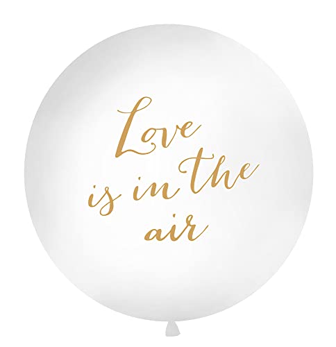 PartyDeco Riesenballon Love is in The air 1m groß Luftballon Riesen Ballon Latexballon riesig Hochzeit Liebe von PartyDeco