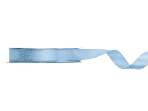 PartyDeco Satin Geschenkband Babyblau hellblau 25m 12mm breit von PartyDeco