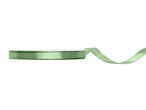 PartyDeco Satin Geschenkband Salbei grün 25m 6mm breit von PartyDeco