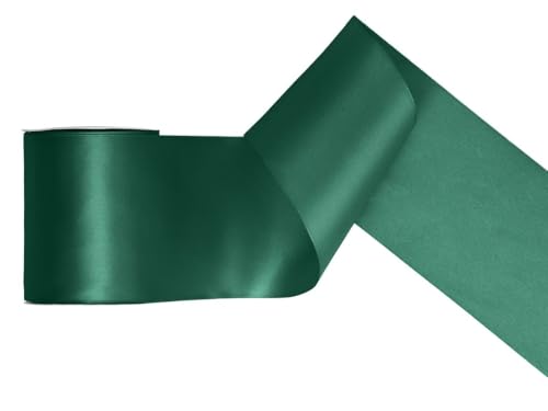 PartyDeco Satin Geschenkband dunkelgrün 25m 100mm breit von PartyDeco