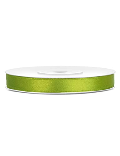 PartyDeco Satin Geschenkband grün 25m 6mm breit von PartyDeco