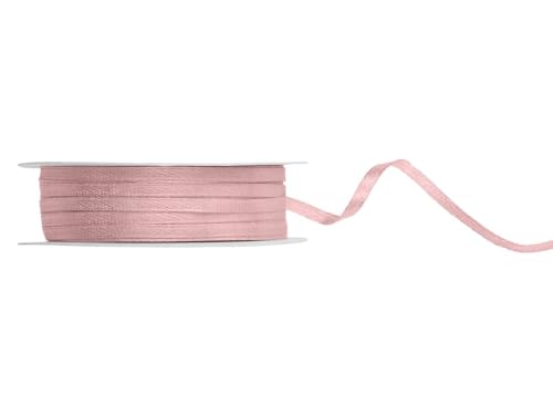 PartyDeco Satin Geschenkband helles roségold 50m 3mm breit von PartyDeco