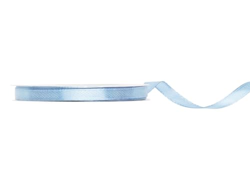 PartyDeco Satin Geschenkband himmelblau hellblau 25m 6mm breit von PartyDeco