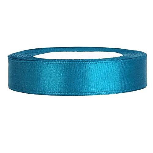 25m Satinband Satin Geschenkband türkis 12mm breit von PartyDeco