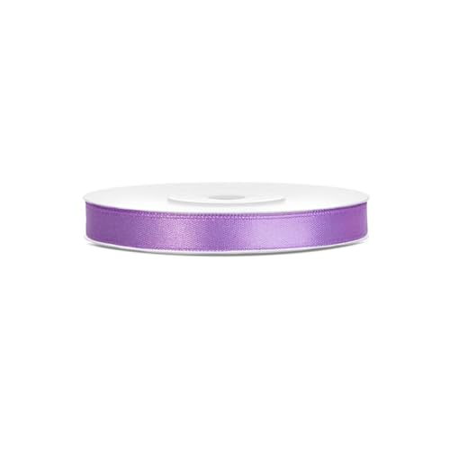 SATINBAND 25m x 6mm HOCHZEIT DEKOBAND Geschenkband Antennenband Schleifenband, Farbe:Lavendel von PartyDeco