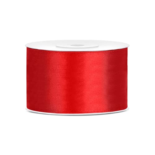 Satinband rot, Rolle 38 mm, 25 m von PartyDeco