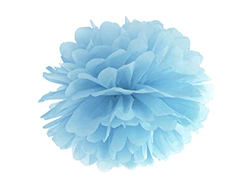 PartyDeco Seidenpapier Pompon mit Blüte Blüte Kugel Streube Hellblau Waben Papier Pompons Hängen Dekorationen Papier Laterne Dekoration für Hochzeiten Kommunion Taufe Bachelorette Geburtstag von PartyDeco