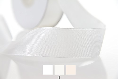 Satinband 25mm x 25m creme Geschenkband Schleifenband Dekoband Hochzeit Weihnachten Floristik von PartyDeco