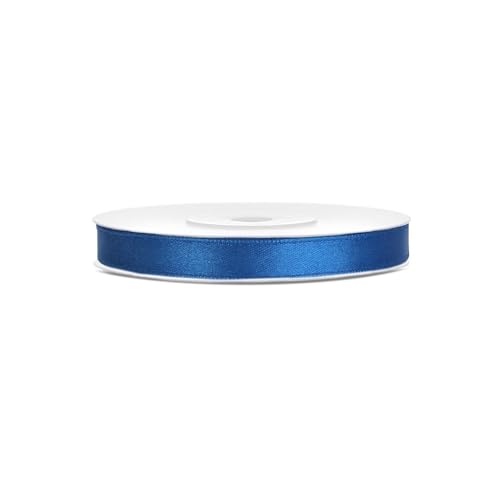 25m x 6mm Satinband Deko Hochzeit Schleifenband Geschenkband Antennenband Blau von PartyDeco