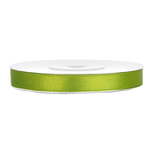 Satinband apfelgrün B:6mm, L:25m von PartyDeco