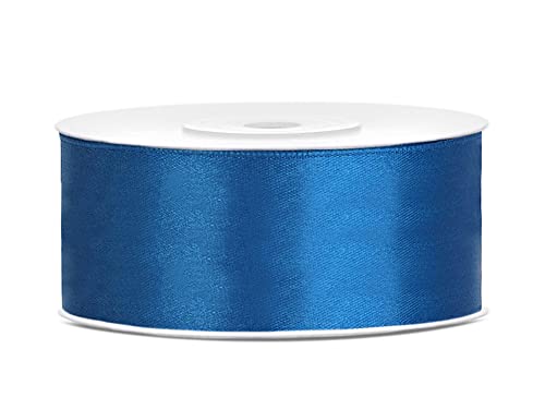 Satinband blau, 25 mm, 25 m von PartyDeco