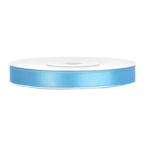 Satinband hellblau B:6mm, L:25m von PartyDeco