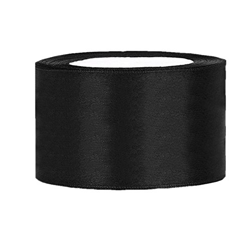 Satinband schwarz B:38mm, L:25m von PartyDeco