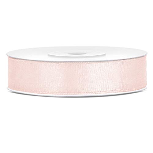 PartyDeco Satinband - 12 mm x 25 m - Hautfarbe von PartyDeco