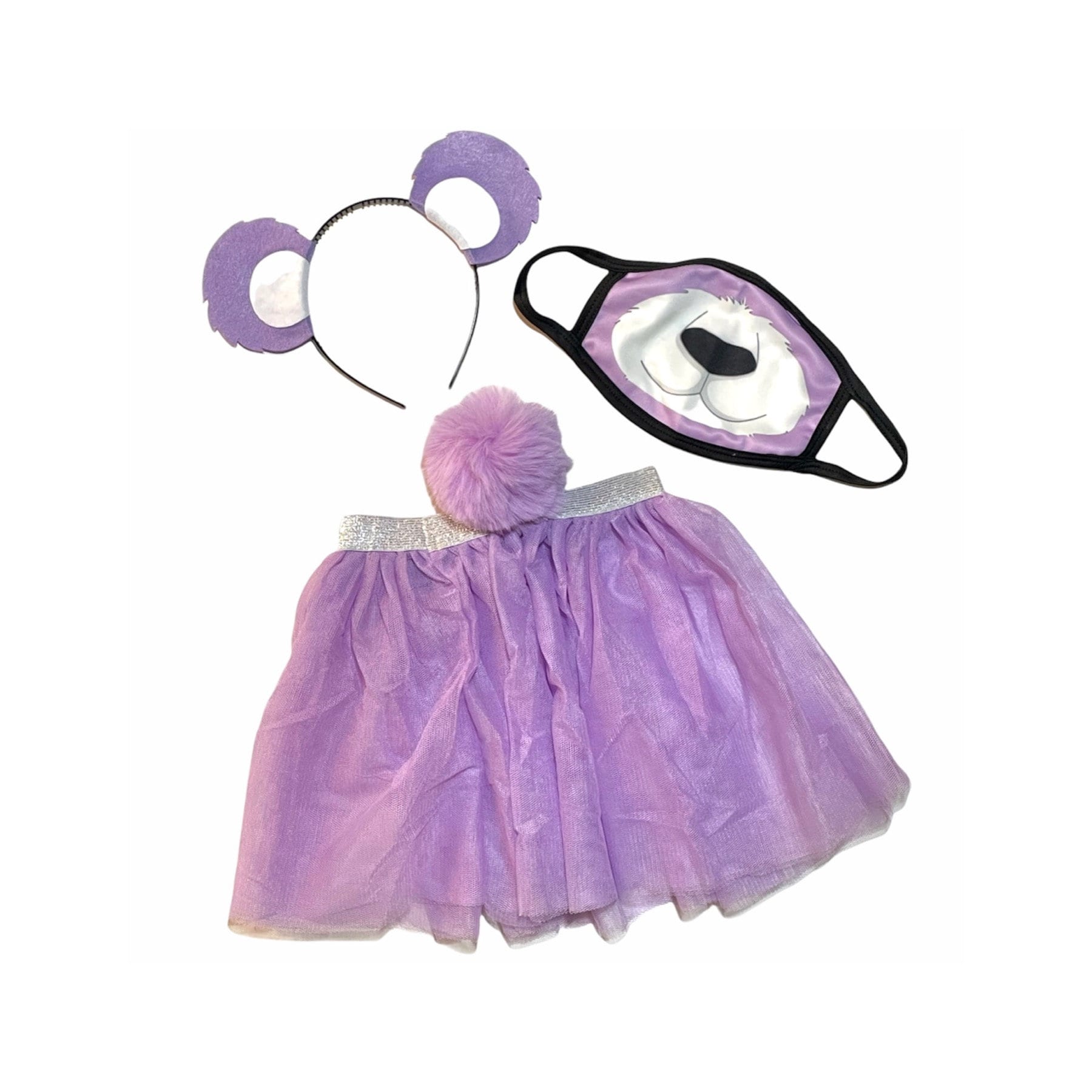 Hell Lila Stirnband Tutu Tail Facemask Bär Ohren Geburtstag Party Favors Damen Mädchen Kostüm Pflege Bunt Baby Babys Kind Erwachsene von PartyEars