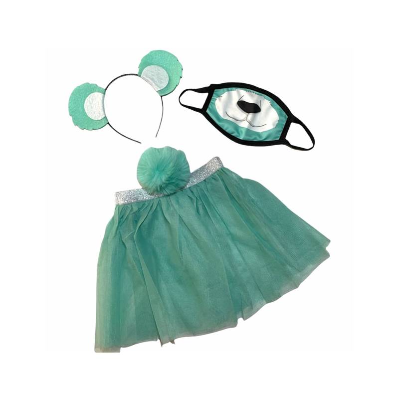 Mintgrünes Stirnband Tutu Tail Gesichtsmaske Bär Ohren Geburtstagsparty Favorien Damen Mädchen Kostümpflege Bunt Baby Babys Kind Erwachsene von PartyEars