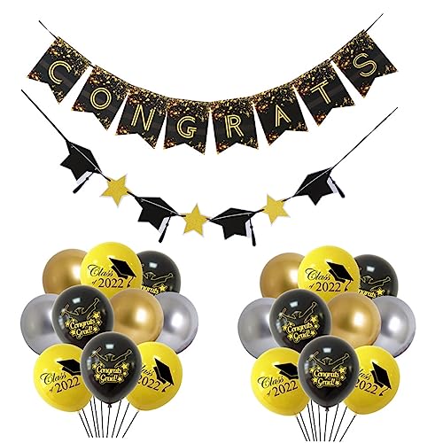 PartyKindom 1 Satz Ballons der Abschlusssaison Silberne Balldekorationen Jumbo deckenverkleidung abschlussfeier Partyzubehör für die Abschlusssaison Partyballons zur Abschlusssaison Emulsion von PartyKindom