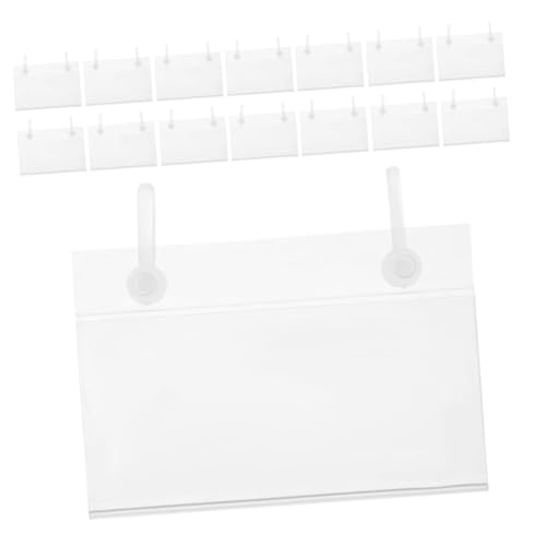 PartyKindom 1 Satz Etikettenhalter Hängende Etiketten Ticket-aufhänger-clips Etiketten Für Mülltonnenklammern Für Körbe Küchenclip-etiketten Für Körbe Lagerplatzetiketten Transparent Pvc 20st von PartyKindom