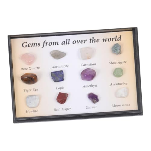 PartyKindom 1 Satz Kristallachaterz Prisma Amethyst Perlen Mineral Miniatur Sterling Herz Dekorativ Turmalin Schule Aufkleber Sonne Felsen Wissenschaft Für Ton Naturstein von PartyKindom