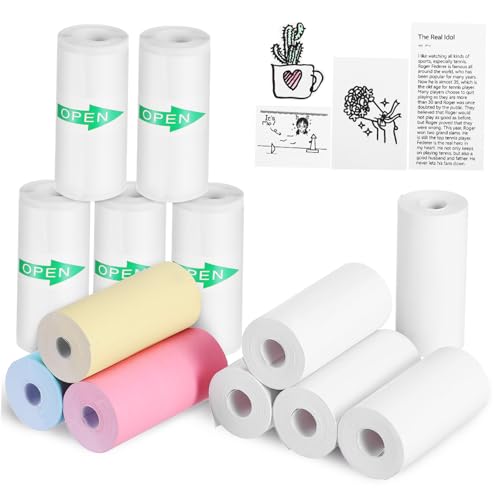 PartyKindom 13 Rollen Mini Thermodrucker Papierrollen Selbstklebend Farbig und Weiß Kompatibel mit Mini Thermopapierdruckern Vielseitig für Foto und Etikettendruck Klare und Lebendige PartyKindom 13 Rollen Mini Thermodrucker Papierrollen Selbstklebend Farbig und Weiß Kompatibel mit Mini Thermopapierdruckern Vielseitig für Foto und Etikettendruck Klare und Lebendige von PartyKindom