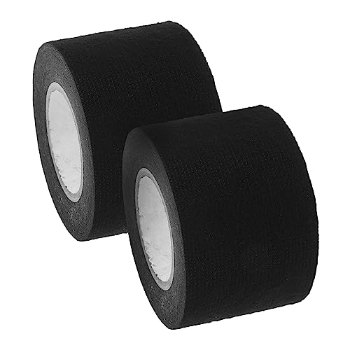 PartyKindom 2 Rollen strassband stoffbänder Autokabelbaum Klebeband insulation Stoffklebeband Oberbeleuchter Kabelhülse elektrisches Band Kabelbaumband für hohe Temperaturen Flanell Black von PartyKindom